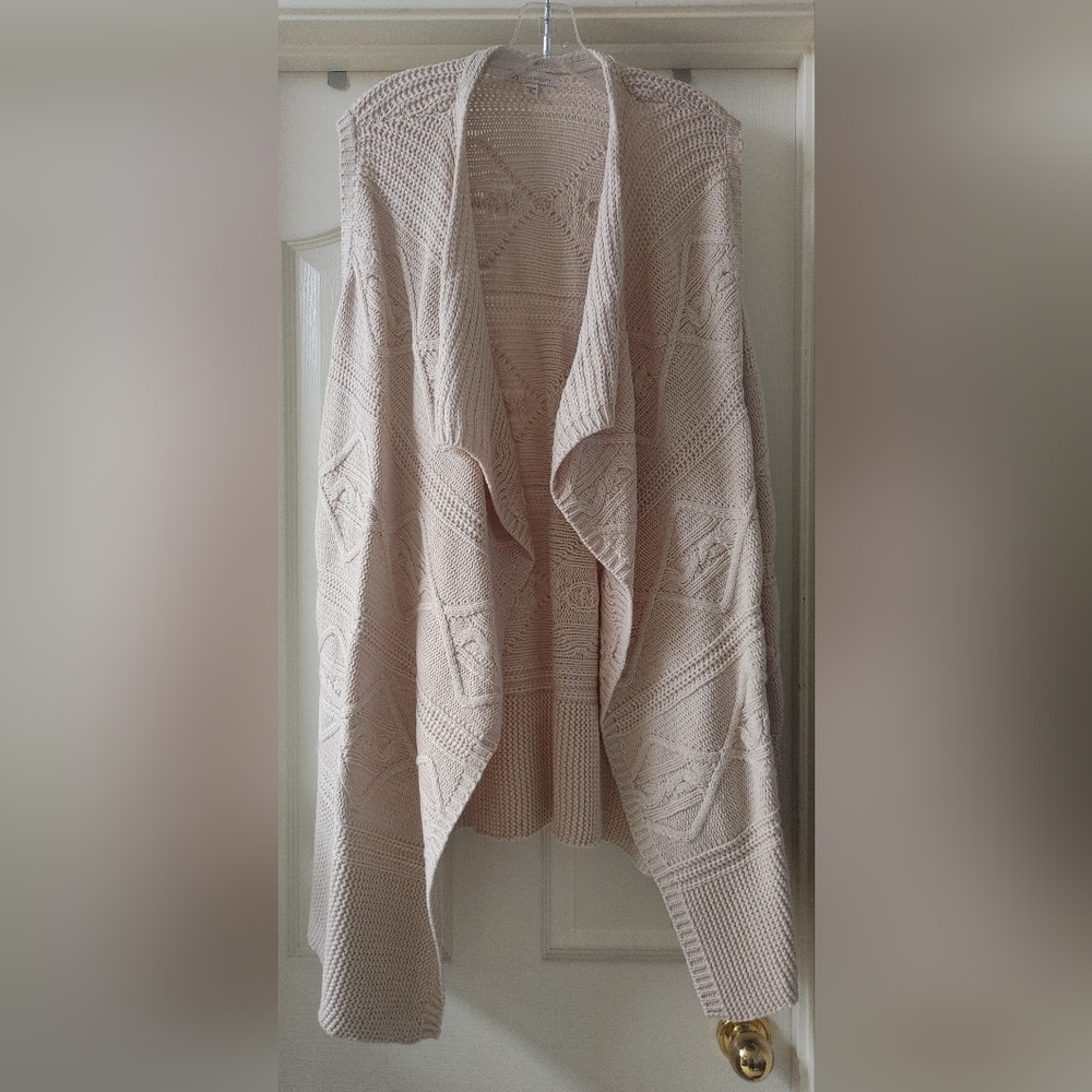 Dress Barn Women's Cream Sleeveless Knit Cardigan 3X